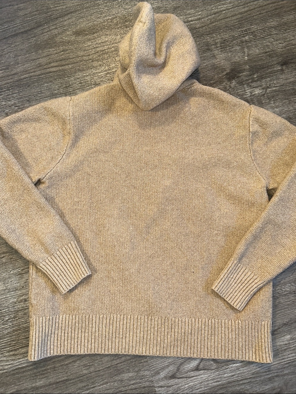 Marine Layer Beige Knit Hoodie Sweater Coastal Luxe Soft Cozy Small - Picture 7 of 9
